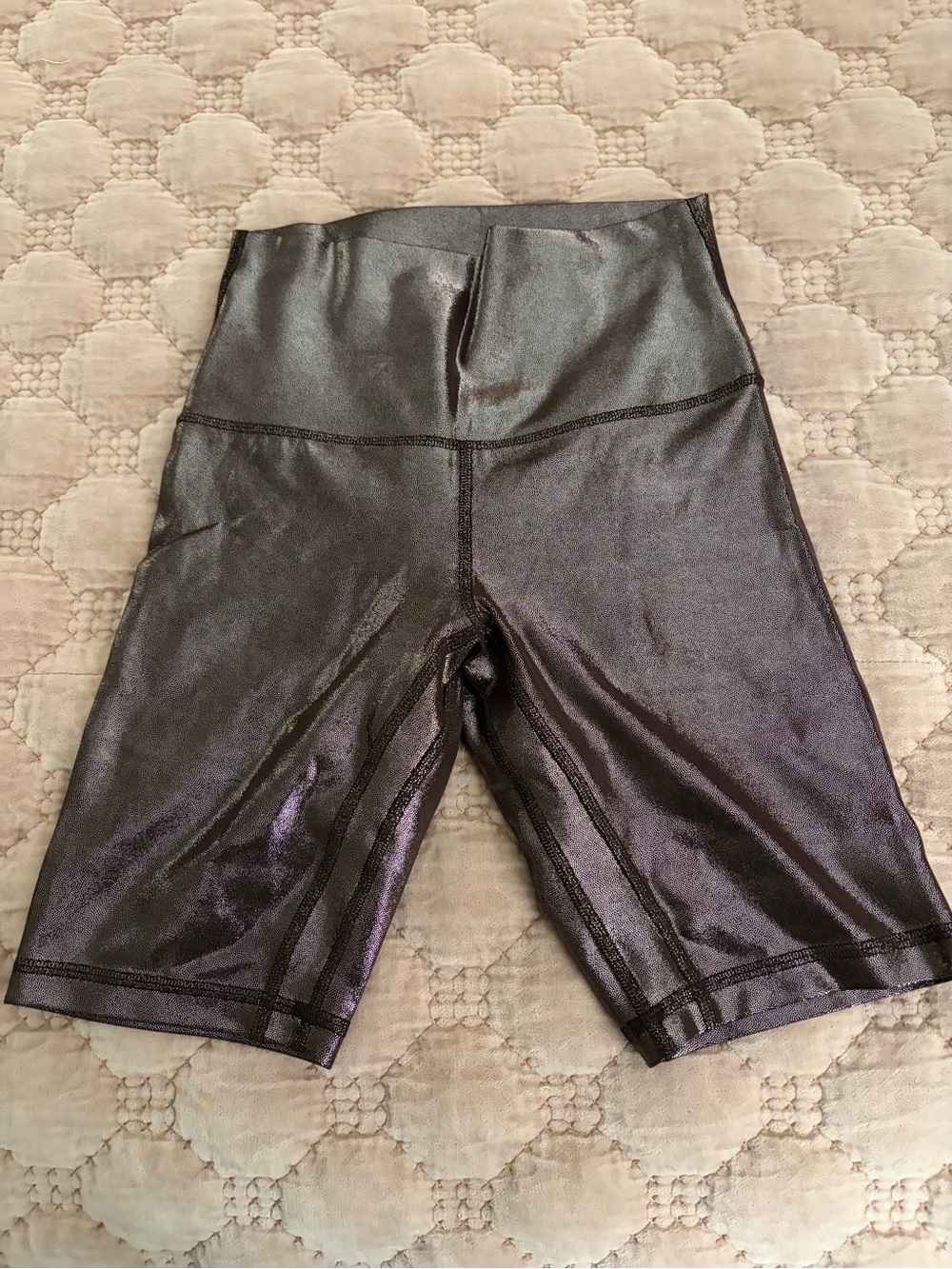 lululemon athletica Metallic Sheen High-Rise Bike Shorts - Deep Purple